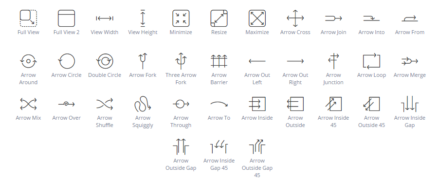 Arrow view icons