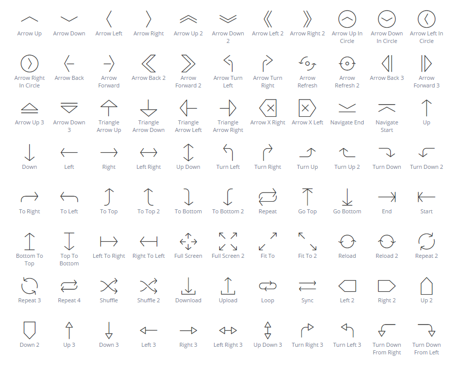 Arrows icons