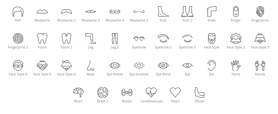 Body Parts icons