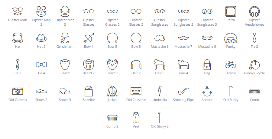 Hipster Style icons