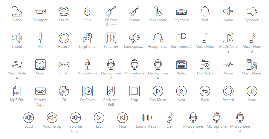Musics icons