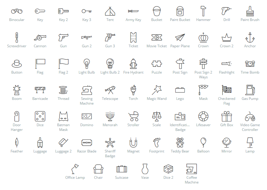 Objects icons