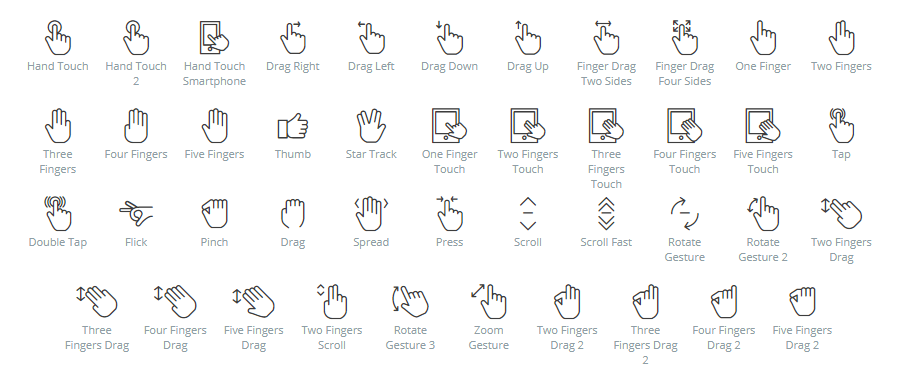 Touch Gestures icons