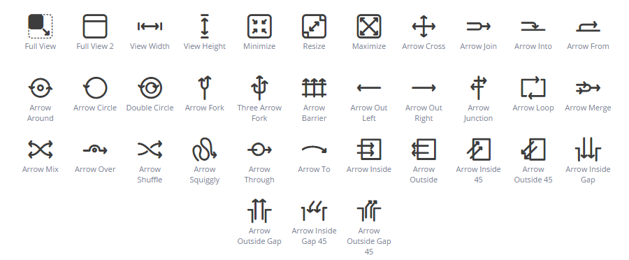 Arrow view icons
