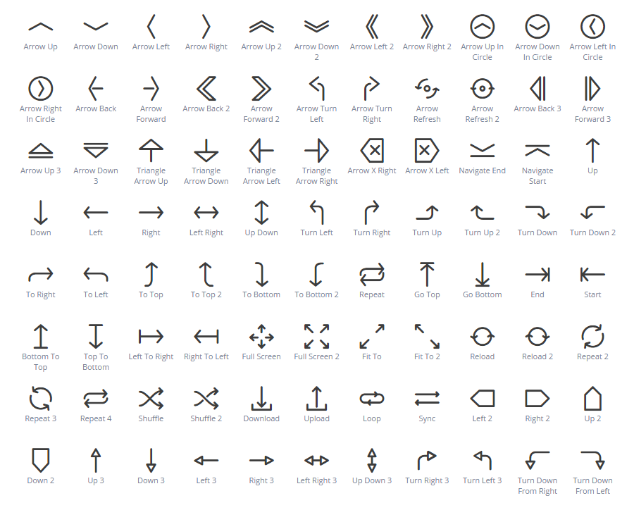 Arrows icons