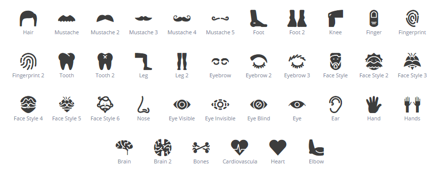 Body Parts icons