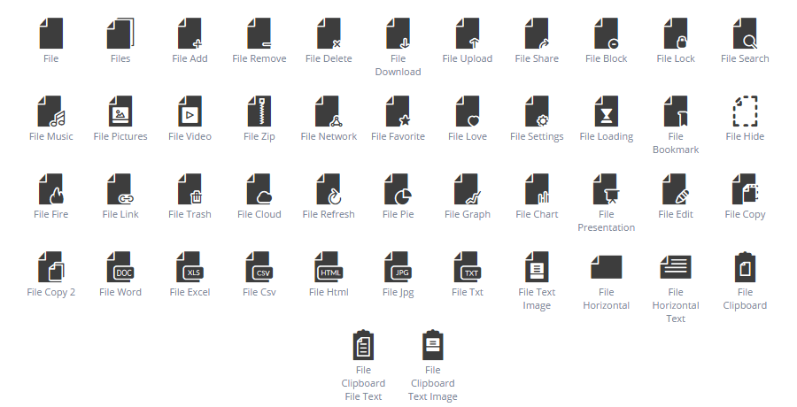 Files icons