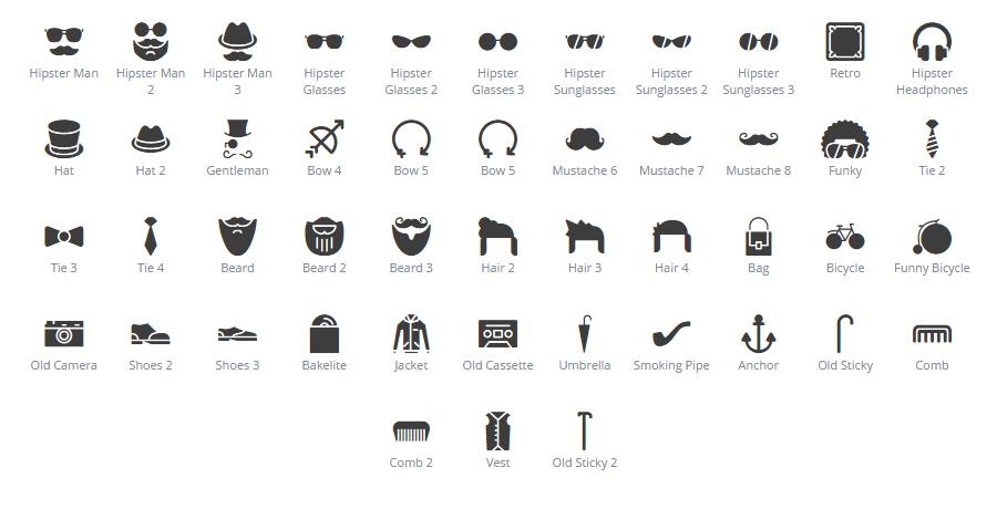 Hipster Style icons