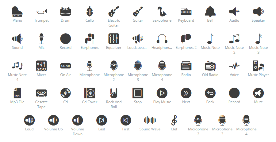 Musics icons
