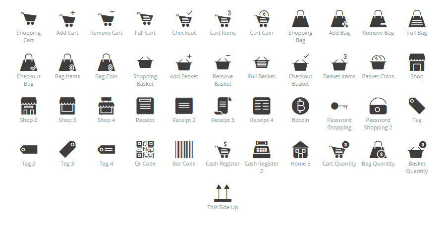 Shopping & E-commerce icons