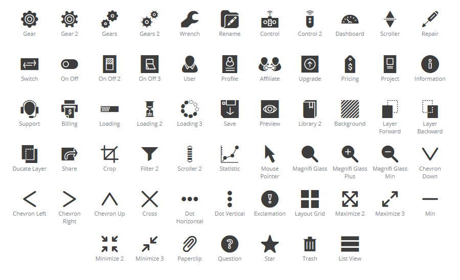 User Interface icons