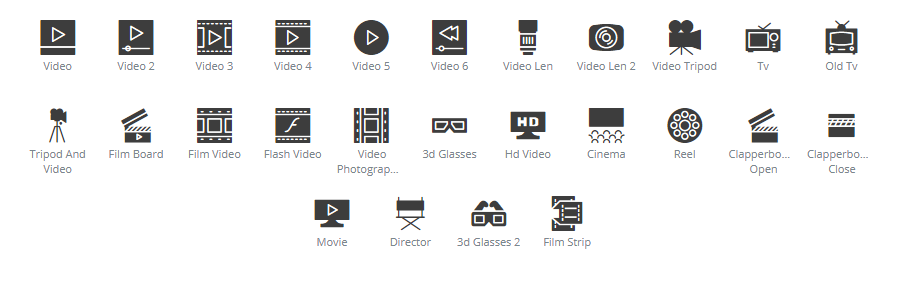 Videos icons