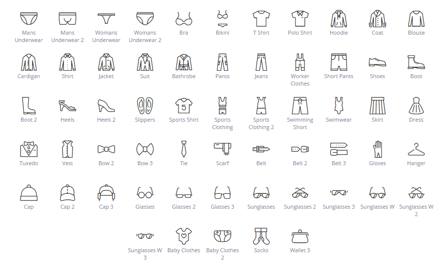 Clothes & Accessories icons