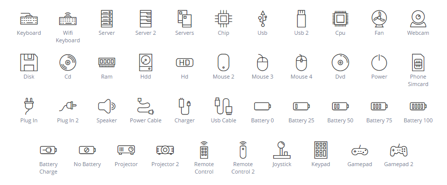 Hardware icons