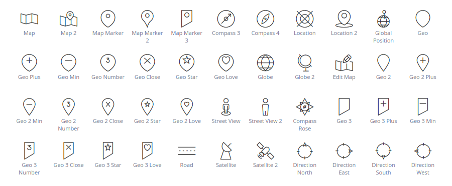 Maps and Locations icons