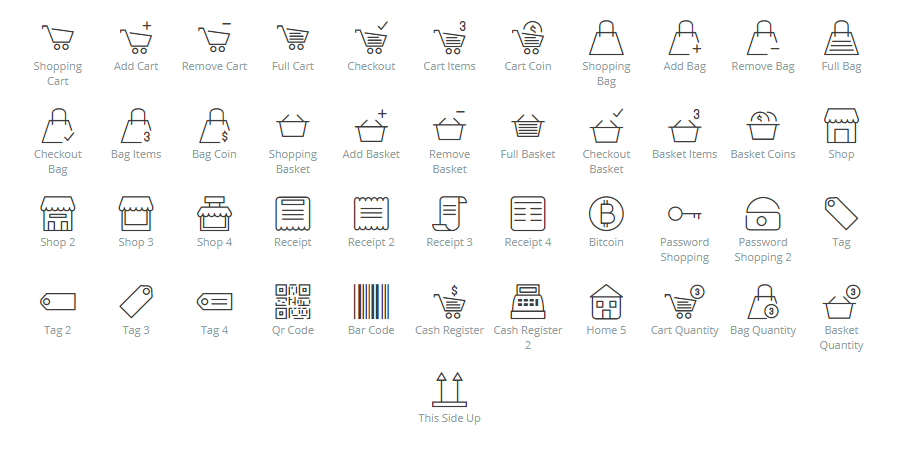 Shopping & E-commerce icons