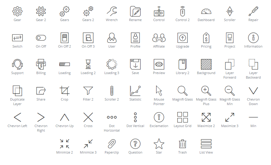 User Interface icons