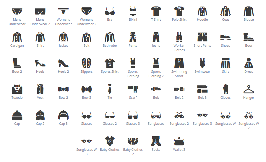 Clothes & Accessories icons