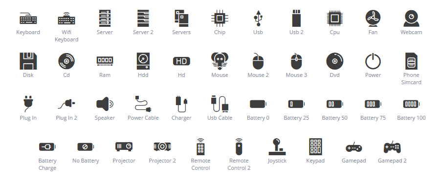 Hardware icons