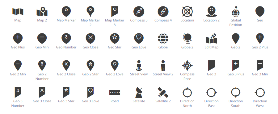 Maps and Locations icons