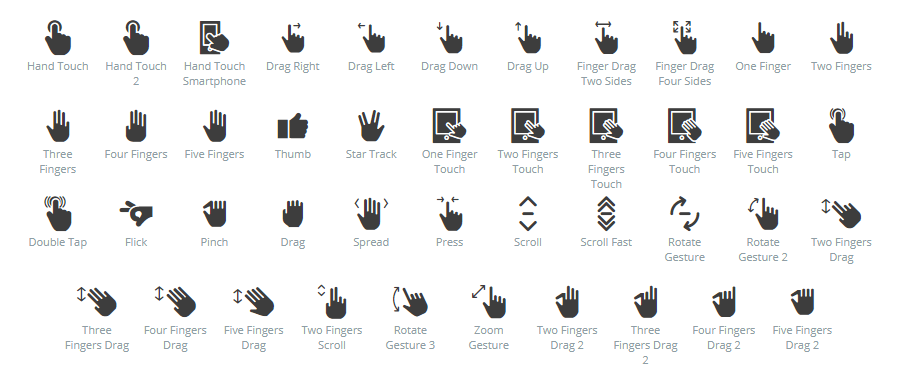 Touch Gestures icons